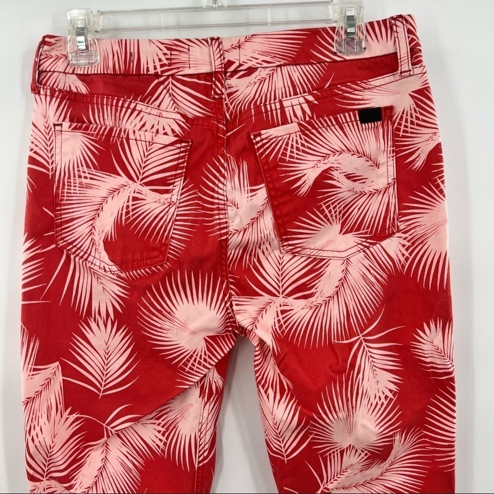 Jen7 7for all mankind red pants trousers 8 leaf ankle skinny - Picture 6 of 11